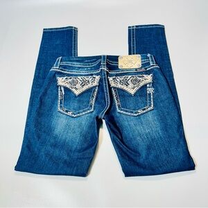 Miss Me jeans Signature Rise Skinny jeans embellished pockets women Size 28